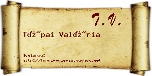 Tápai Valéria névjegykártya